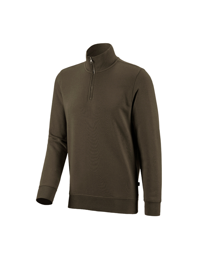 Emner: e.s. ZIP-Sweatshirt poly cotton + oliven