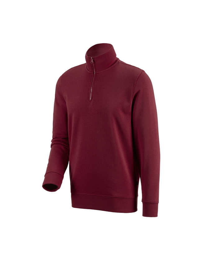 T-Shirts, Pullover & Skjorter: e.s. ZIP-Sweatshirt poly cotton + bordeaux