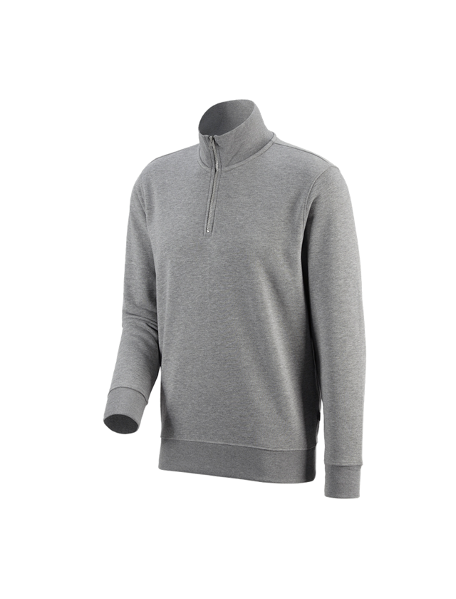 Shirts, Pullover & more: e.s. ZIP-sweatshirt poly cotton + grey melange 1