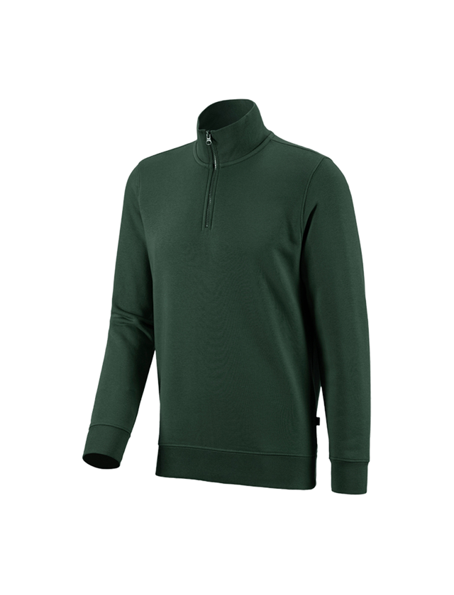 Tømrer / Snedker: e.s. ZIP-Sweatshirt poly cotton + grøn