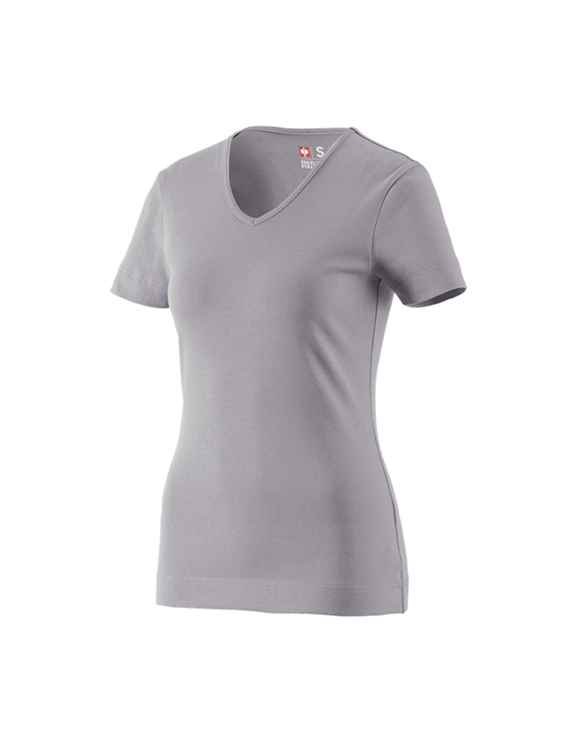T-Shirts, Pullover & Skjorter: e.s. T-Shirt cotton V-Neck, damer + platin