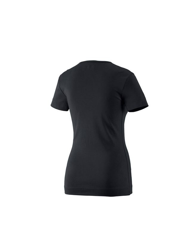T-Shirts, Pullover & Skjorter: e.s. T-Shirt cotton V-Neck, damer + sort 1