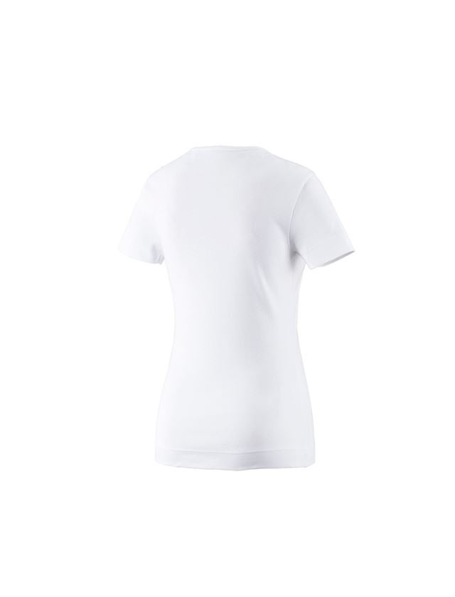 T-Shirts, Pullover & Skjorter: e.s. T-Shirt cotton V-Neck, damer + hvid 1