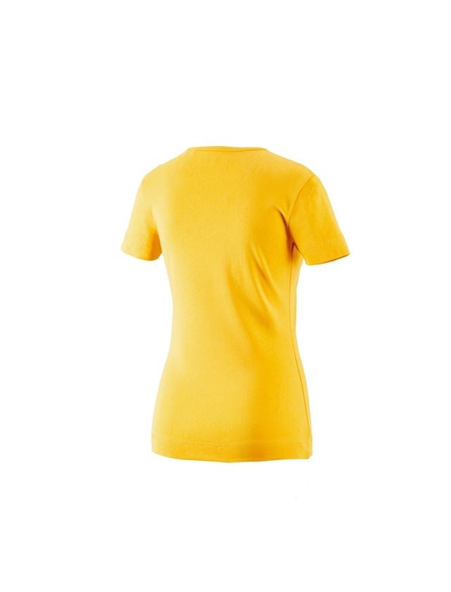T-Shirts, Pullover & Skjorter: e.s. T-Shirt cotton V-Neck, damer + gul 1