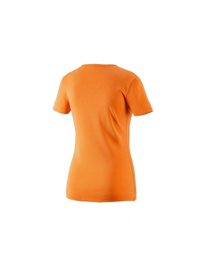 T-Shirts, Pullover & Skjorter: e.s. T-Shirt cotton V-Neck, damer + orange 1