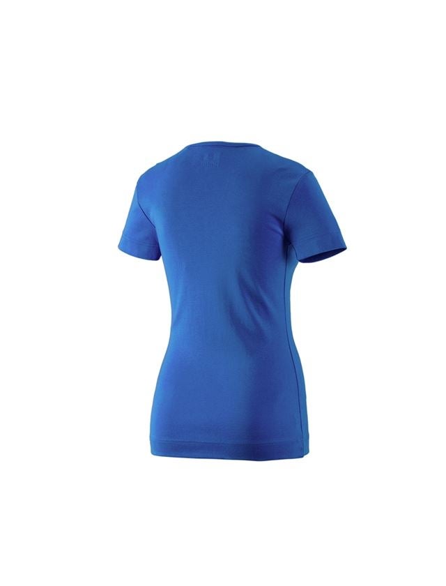 T-Shirts, Pullover & Skjorter: e.s. T-Shirt cotton V-Neck, damer + ensianblå 1