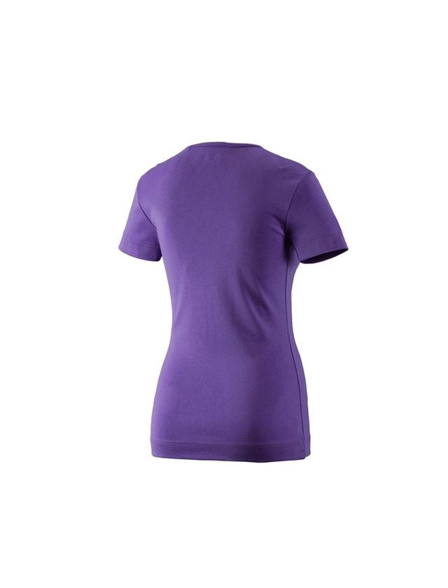 T-Shirts, Pullover & Skjorter: e.s. T-Shirt cotton V-Neck, damer + lilla 1