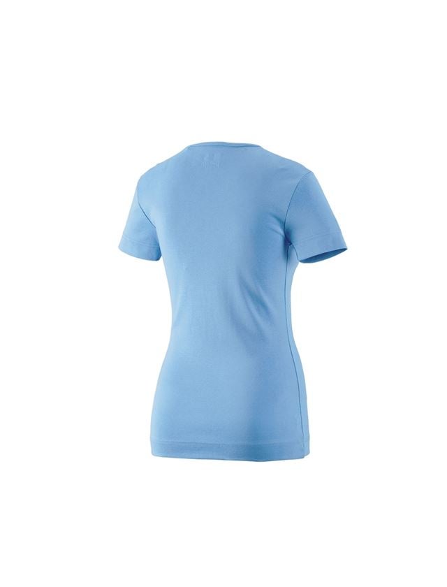 Emner: e.s. T-Shirt cotton V-Neck, damer + azurblå 1