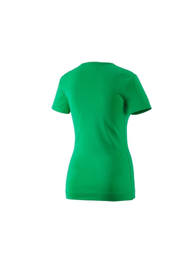 T-Shirts, Pullover & Skjorter: e.s. T-Shirt cotton V-Neck, damer + græsgrøn 1