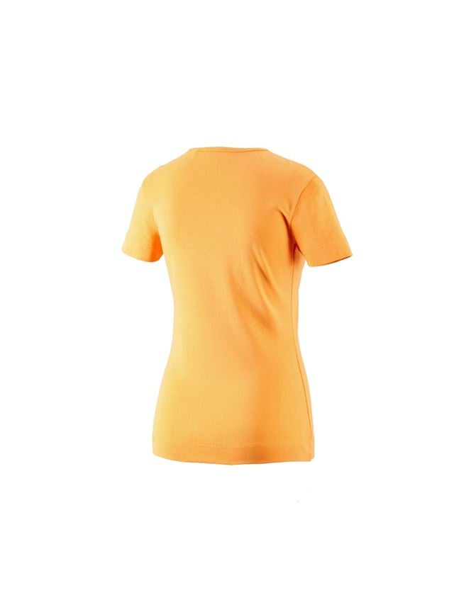 T-Shirts, Pullover & Skjorter: e.s. T-Shirt cotton V-Neck, damer + lys orange 1