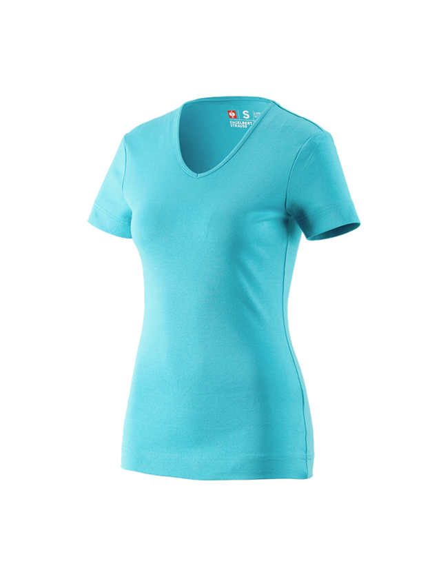 T-Shirts, Pullover & Skjorter: e.s. T-Shirt cotton V-Neck, damer + capri 2