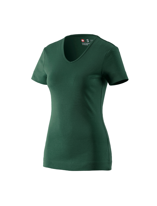 T-Shirts, Pullover & Skjorter: e.s. T-Shirt cotton V-Neck, damer + grøn 2