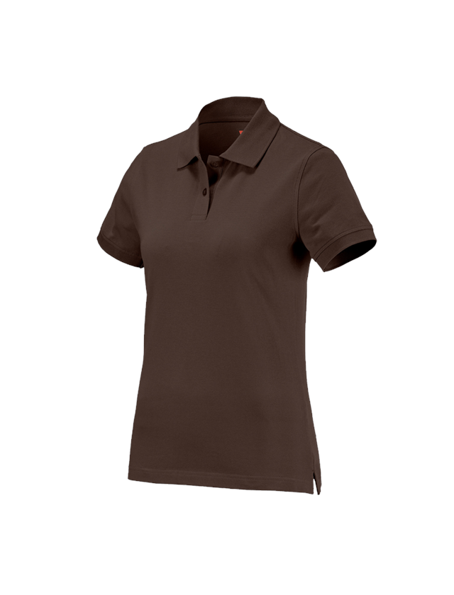 T-Shirts, Pullover & Skjorter: e.s. Polo-Shirt cotton, damer + kastanje