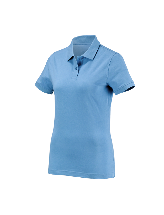 Emner: e.s. Polo-Shirt cotton, damer + azurblå