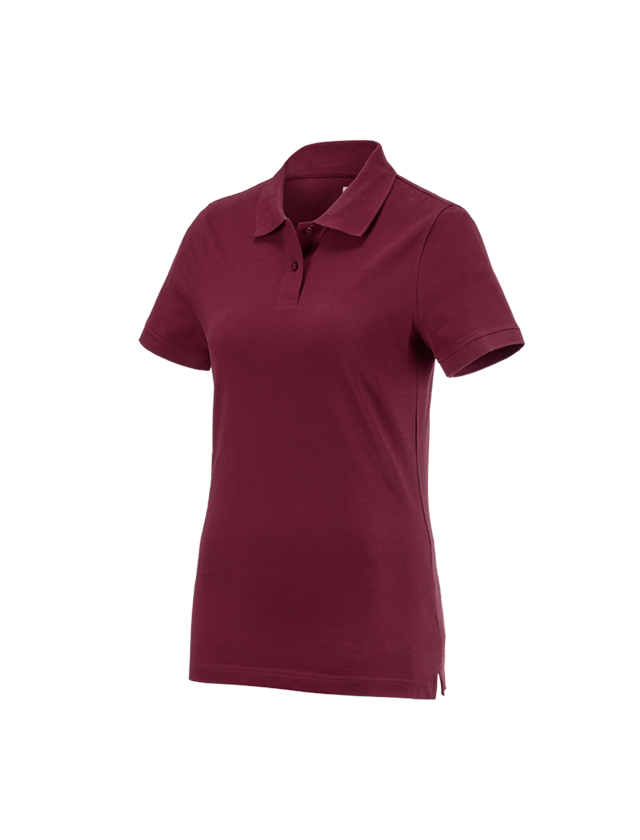 T-Shirts, Pullover & Skjorter: e.s. Polo-Shirt cotton, damer + bordeaux