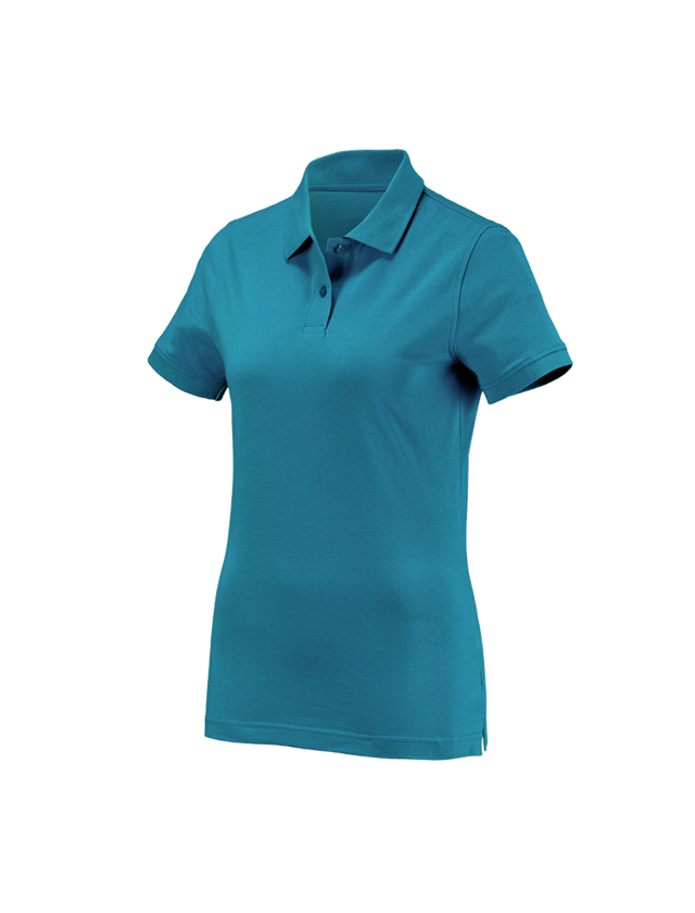 T-Shirts, Pullover & Skjorter: e.s. Polo-Shirt cotton, damer + petrol