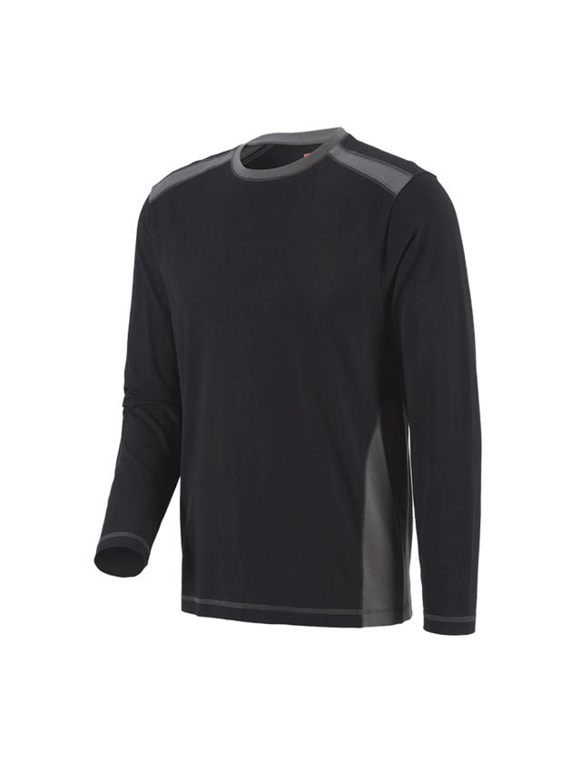 T-Shirts, Pullover & Skjorter: Longsleeve cotton e.s.active + sort/antracit 2