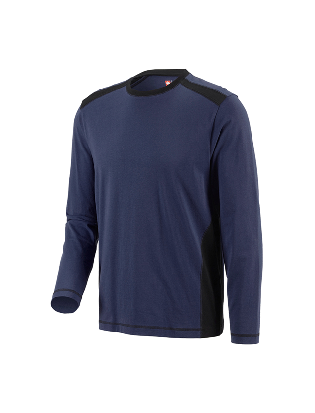 T-Shirts, Pullover & Skjorter: Longsleeve cotton e.s.active + mørkeblå/sort 2
