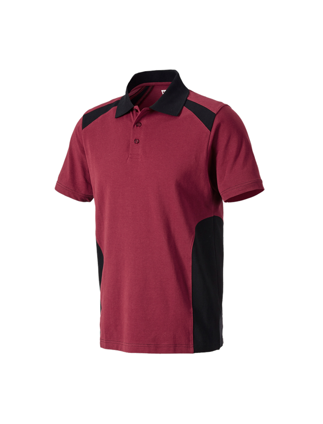 T-Shirts, Pullover & Skjorter: Polo-Shirt cotton e.s.active + bordeaux/sort