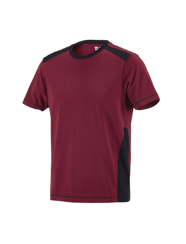 T-Shirts, Pullover & Skjorter: T-Shirt cotton e.s.active + bordeaux/sort