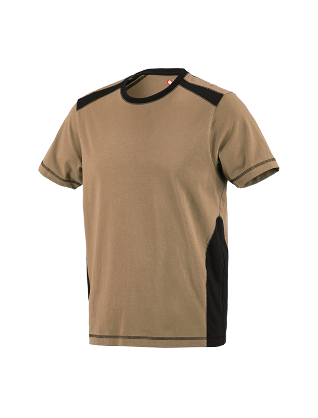 T-Shirts, Pullover & Skjorter: T-Shirt cotton e.s.active + kaki/sort 2