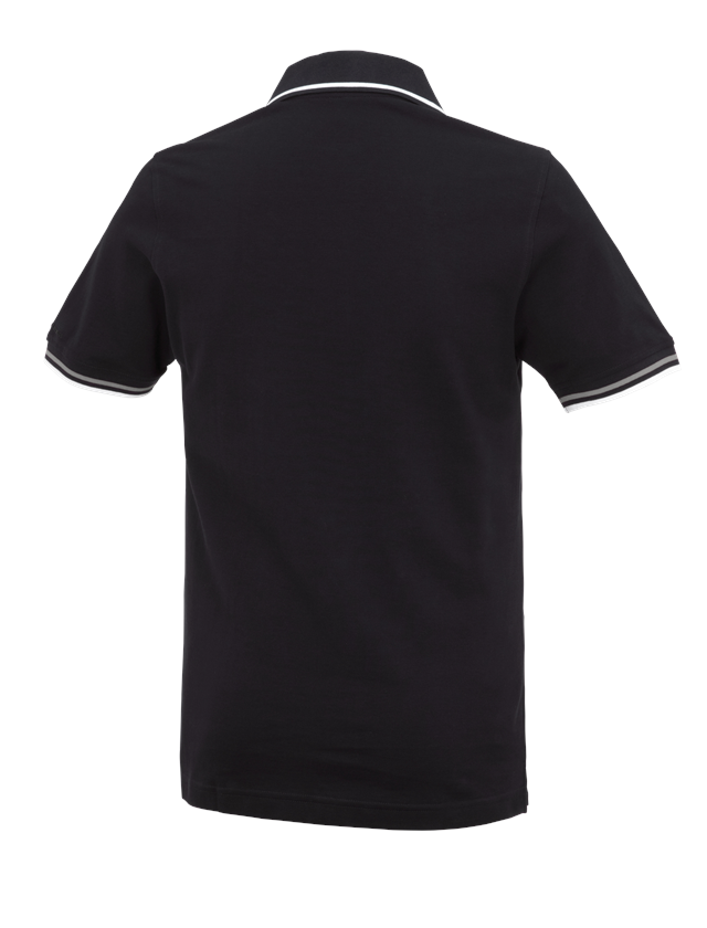 T-Shirts, Pullover & Skjorter: e.s. Polo-Shirt cotton Deluxe Colour + sort/sølv 3