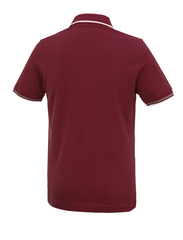 Emner: e.s. Polo-Shirt cotton Deluxe Colour + bordeaux/aluminium 1