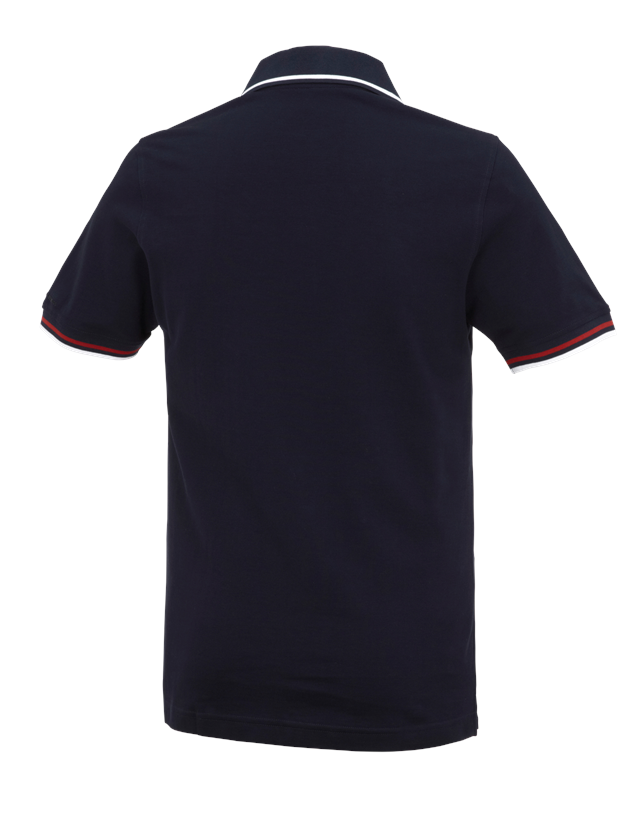 T-Shirts, Pullover & Skjorter: e.s. Polo-Shirt cotton Deluxe Colour + mørkeblå/rød 3