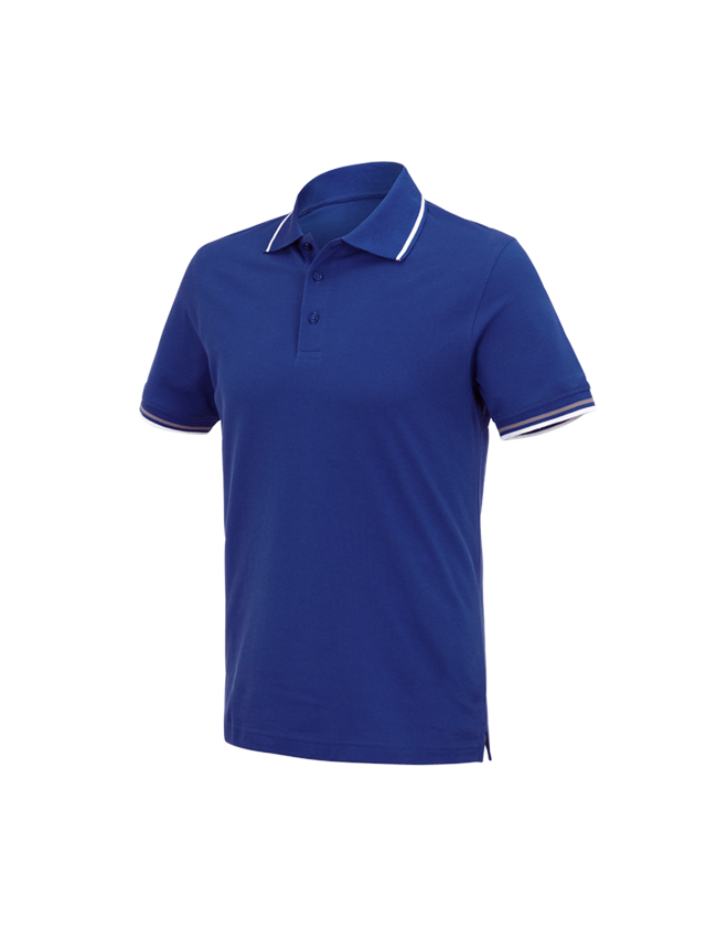 T-Shirts, Pullover & Skjorter: e.s. Polo-Shirt cotton Deluxe Colour + kornblå/aluminium