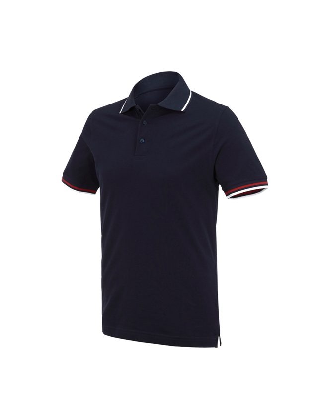 T-Shirts, Pullover & Skjorter: e.s. Polo-Shirt cotton Deluxe Colour + mørkeblå/rød 2