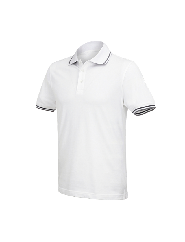 Emner: e.s. Polo-Shirt cotton Deluxe Colour + hvid/antracit 1