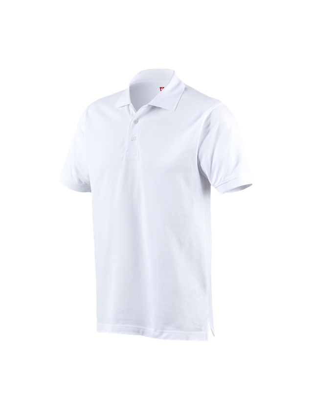 T-Shirts, Pullover & Skjorter: e.s. Polo-Shirt cotton + hvid