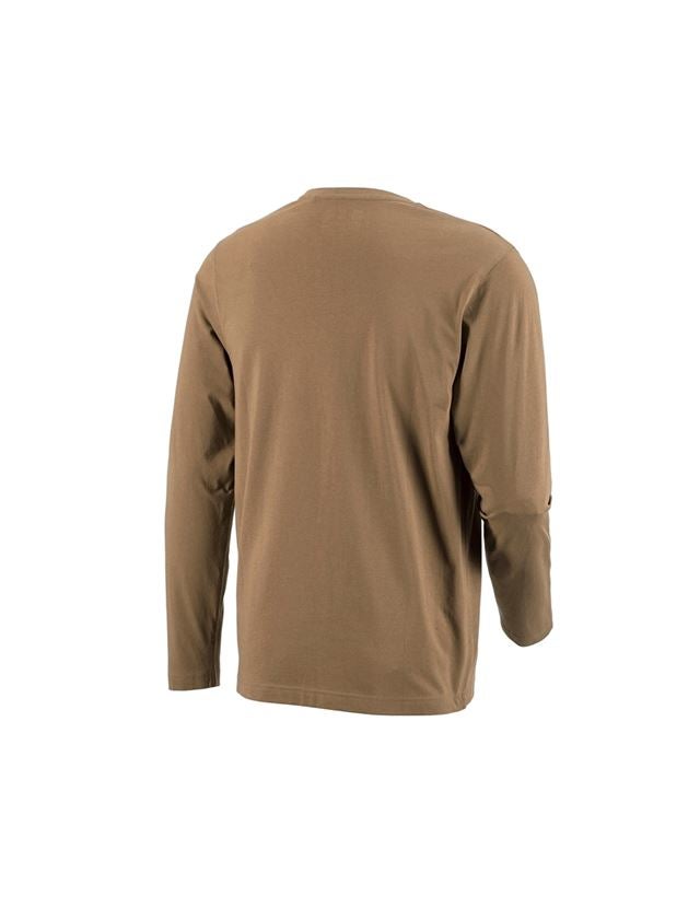 T-Shirts, Pullover & Skjorter: e.s. Longsleeve cotton + kaki 1