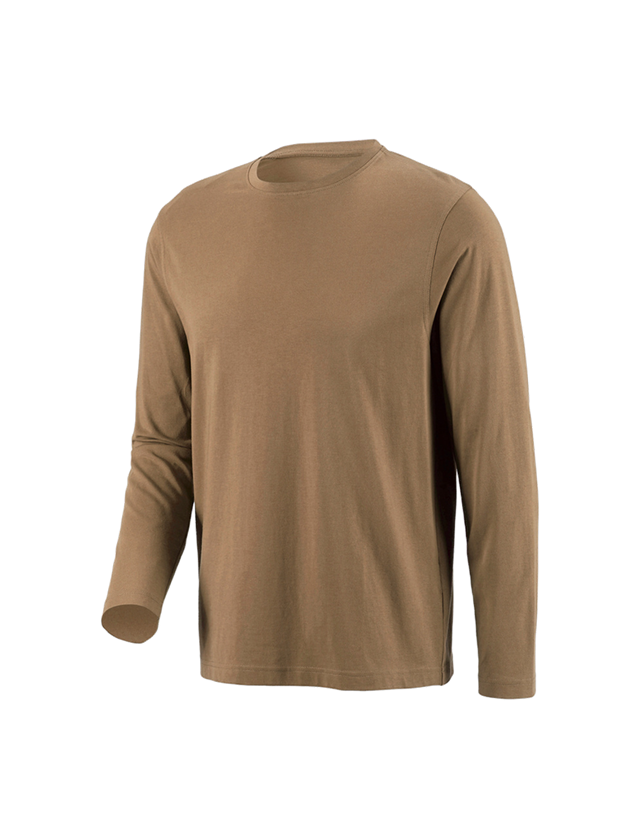 T-Shirts, Pullover & Skjorter: e.s. Longsleeve cotton + kaki