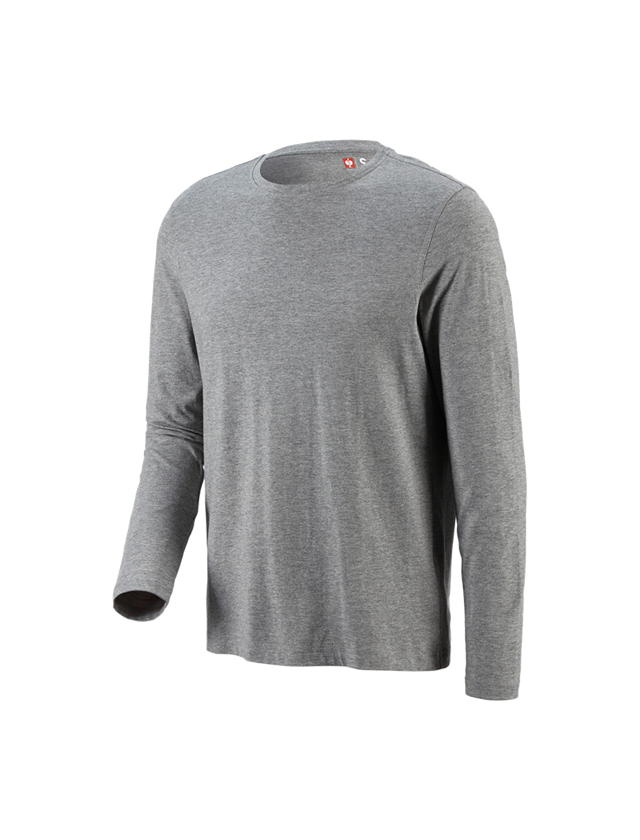 T-Shirts, Pullover & Skjorter: e.s. Longsleeve cotton + gråmeleret 1