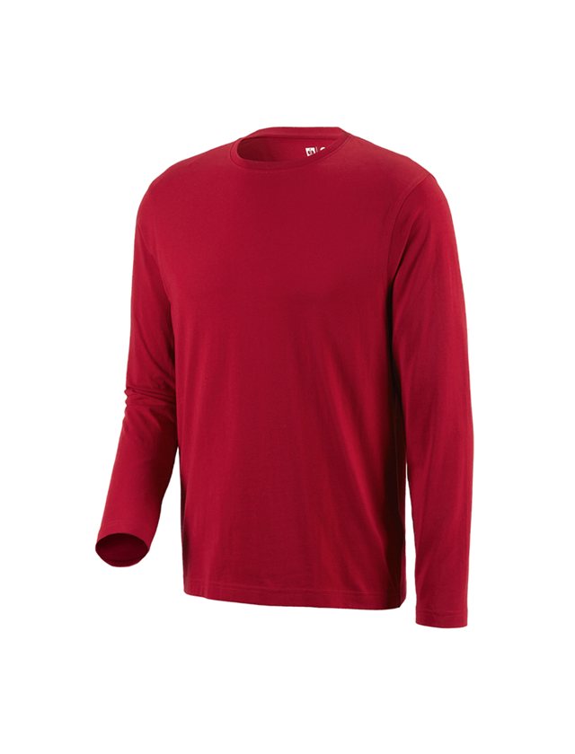 T-Shirts, Pullover & Skjorter: e.s. Longsleeve cotton + rød