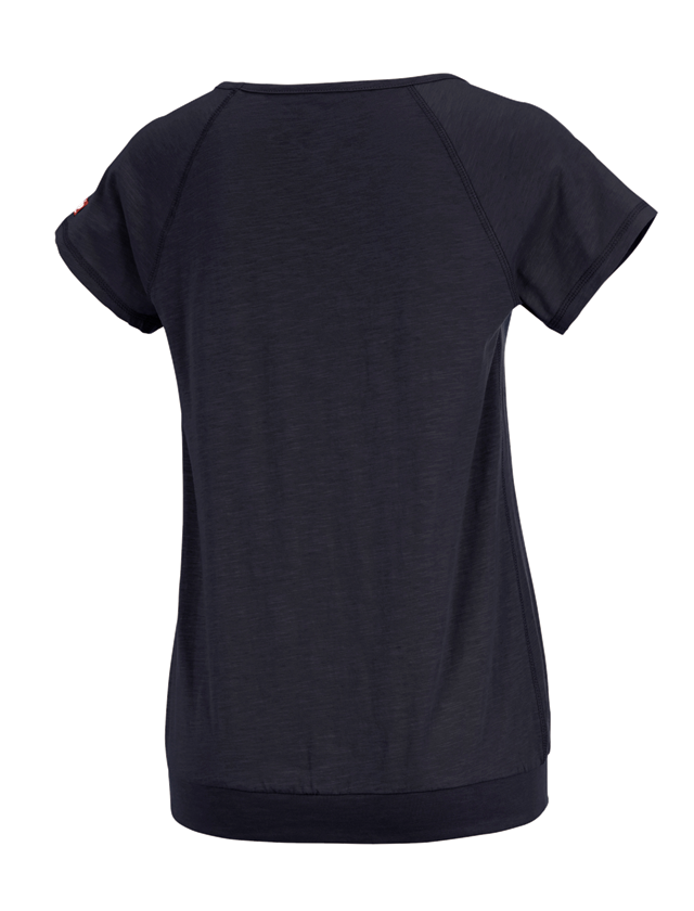 T-Shirts, Pullover & Skjorter: e.s. T-Shirt cotton slub, damer + mørkeblå 1