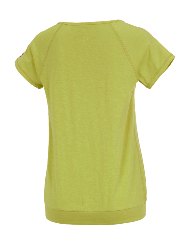 T-Shirts, Pullover & Skjorter: e.s. T-Shirt cotton slub, damer + majgrøn 1