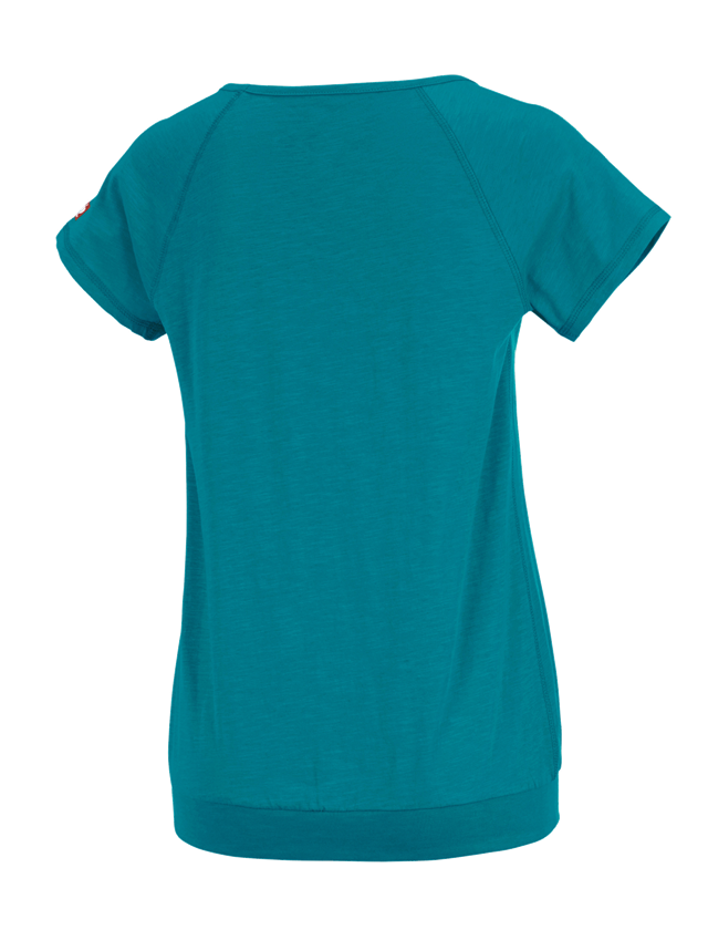 T-Shirts, Pullover & Skjorter: e.s. T-Shirt cotton slub, damer + ocean 1