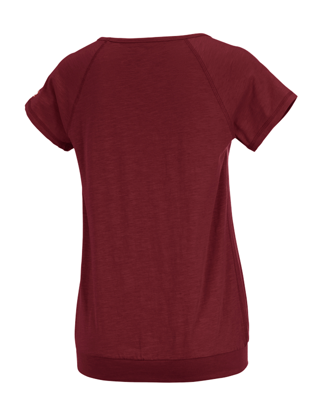 T-Shirts, Pullover & Skjorter: e.s. T-Shirt cotton slub, damer + rubin 1