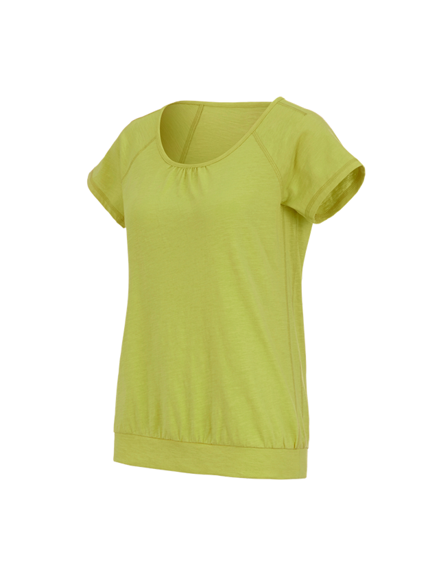 Emner: e.s. T-Shirt cotton slub, damer + majgrøn
