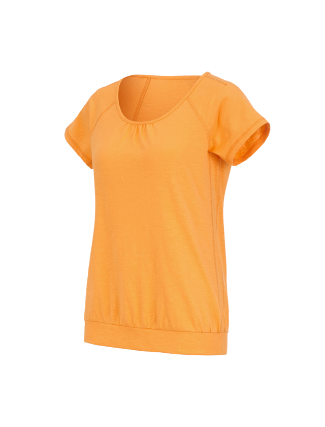 T-Shirts, Pullover & Skjorter: e.s. T-Shirt cotton slub, damer + lys orange