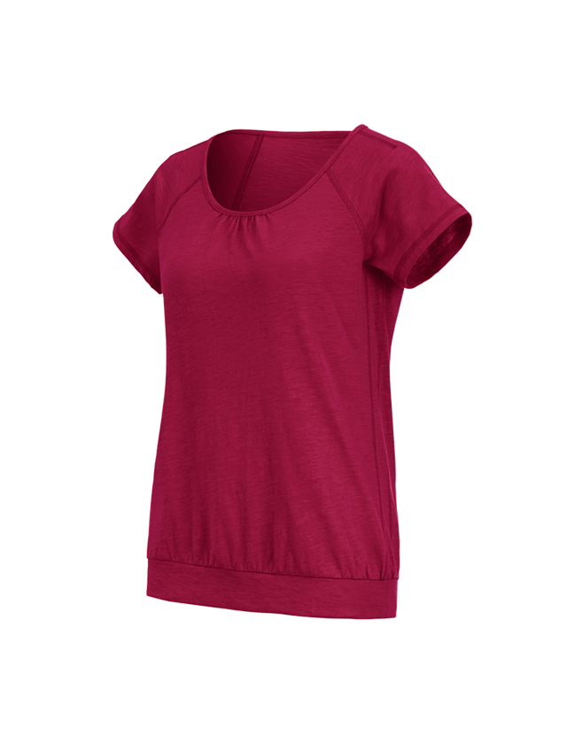 Topics: e.s. T-shirt cotton slub, ladies' + berry