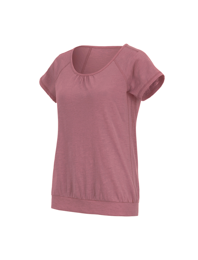 T-Shirts, Pullover & Skjorter: e.s. T-Shirt cotton slub, damer + gammelrosa