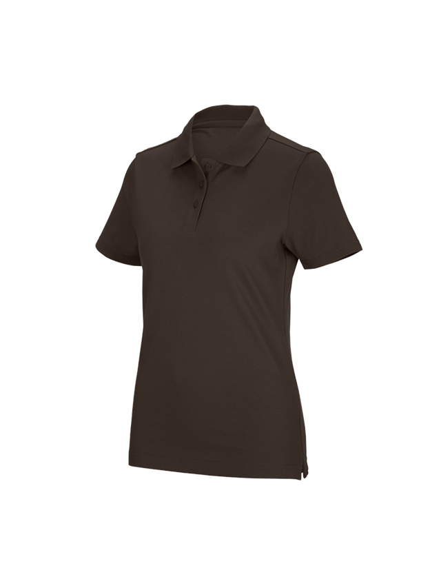 T-Shirts, Pullover & Skjorter: e.s. funktions poloshirt poly cotton, damer + kastanje