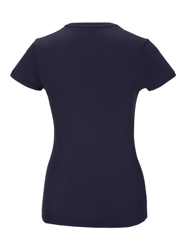 T-Shirts, Pullover & Skjorter: e.s. funktions-T-shirt poly cotton, damer + mørkeblå 3