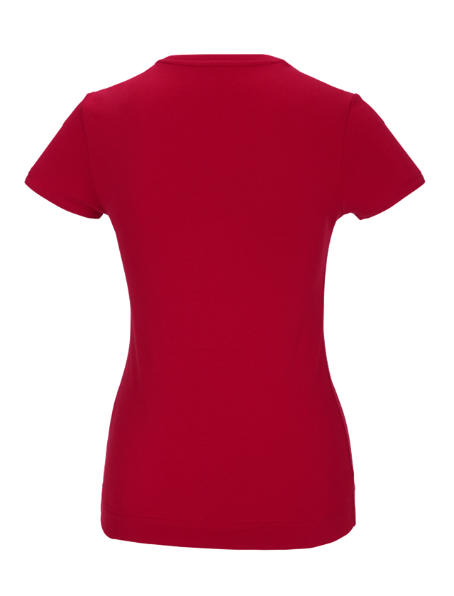 T-Shirts, Pullover & Skjorter: e.s. funktions-T-shirt poly cotton, damer + ildrød 1