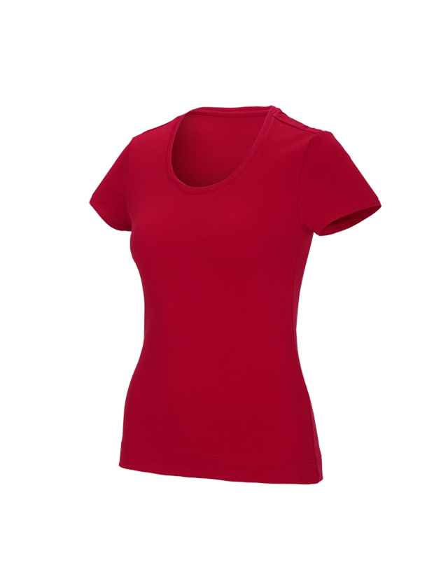 T-Shirts, Pullover & Skjorter: e.s. funktions-T-shirt poly cotton, damer + ildrød