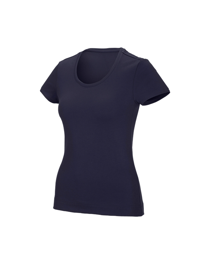 T-Shirts, Pullover & Skjorter: e.s. funktions-T-shirt poly cotton, damer + mørkeblå 2