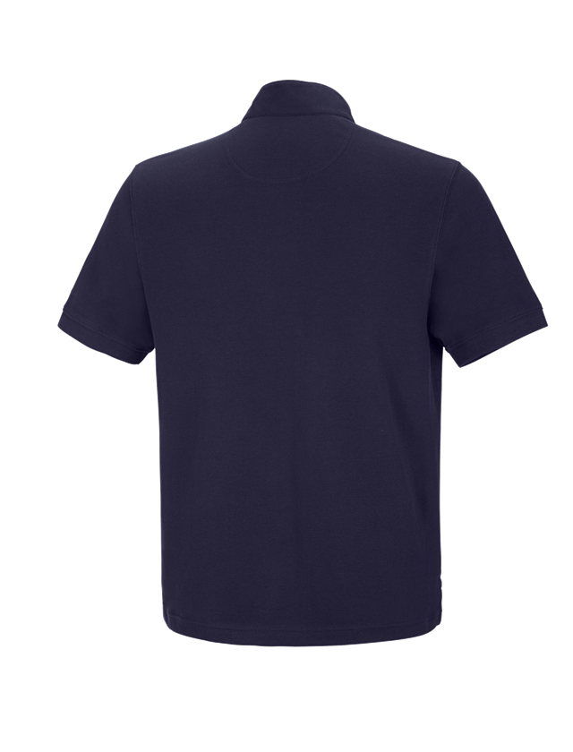 T-Shirts, Pullover & Skjorter: e.s. polo-shirt cotton Mandarin + mørkeblå 1